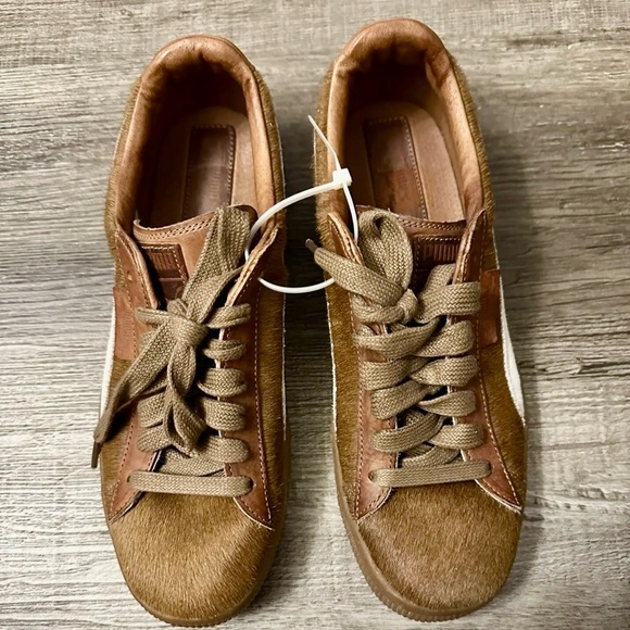 Puma Walt Clyde Frazier Limited Edition Pony Hair Brown Sneakers Men's US Size 9 - Picture 1 of 9